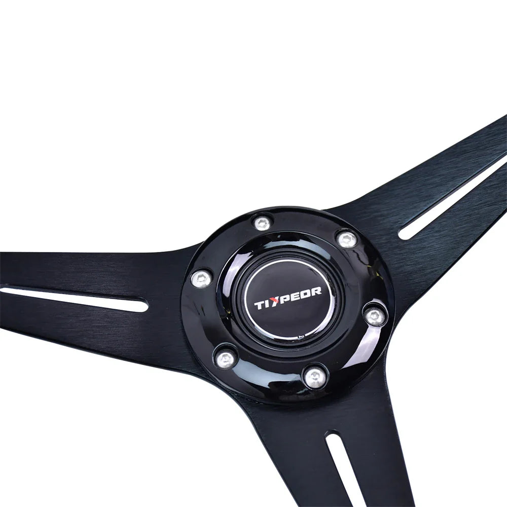 TIYPEOR 350mm/14inch 6 Holes Racing Steering wheels for Golf Cart