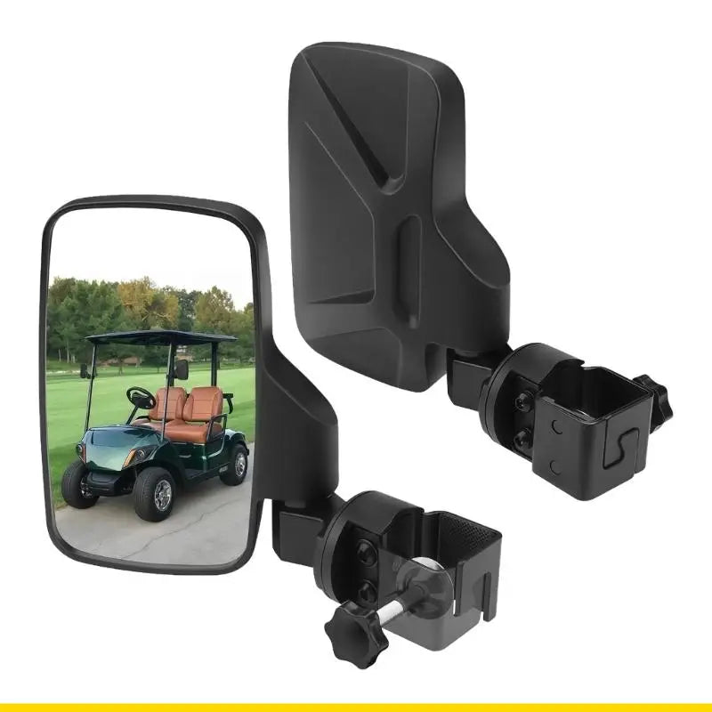 Golf Cart Rearview Mirror Plastic Easy Mount 1-1.25in Square Rail