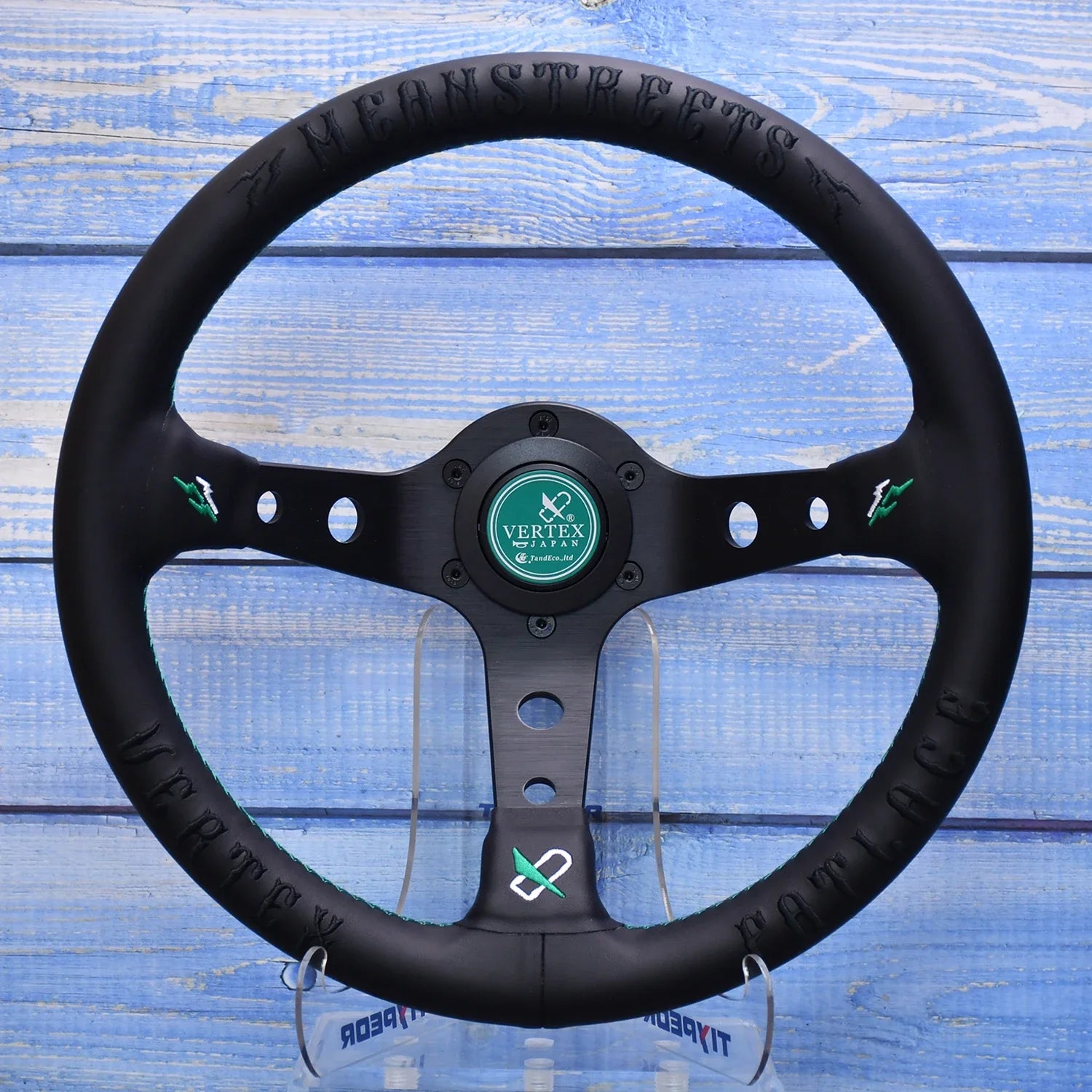330mm Leather Aluminum Racing Drift Steering Wheel – Universal Golf Cart & Car Fit