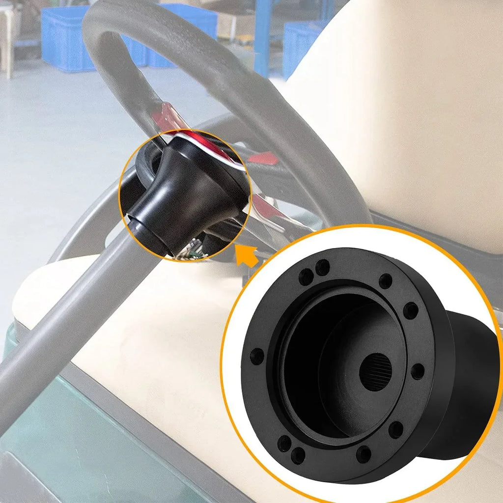 Golf Cart Steering Wheel Adapter for Club Car & Yamaha G1–G29 – Universal 5/6 Hole