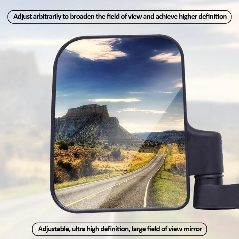 1 Pair Car Side Rearview Mirror Adjustable Wide-Angle Rear View Mirror for Tricycle Golf Cart 18.7cmx14cm