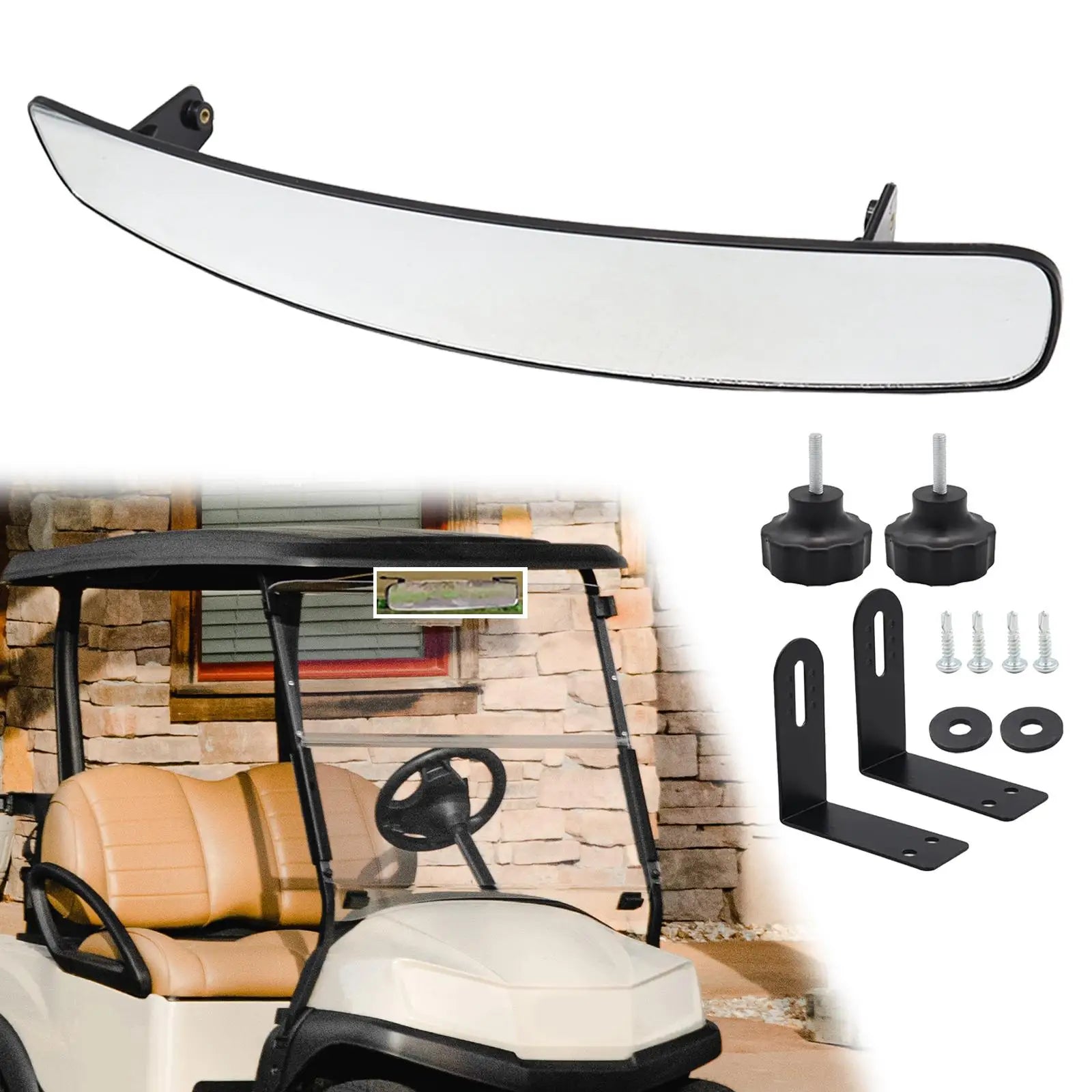 Golf Cart Rear View Mirror Spare Parts Durable Repair Parts Interior Trims Replacement Accessory Central Mirror for Yamaha