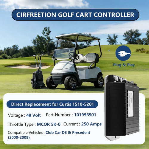 48V 250A Golf Cart Motor Controller for Club Car DS Precedent & Villager 4 – Replaces Curtis 1510-5201 - 1510-5201