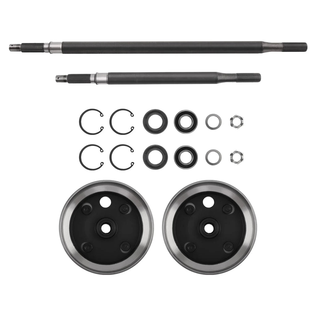 Golf Cart Rear Axle and Brake Hub Drum Assembly Kit Replacement for EZGO 1982-up 20377G11, 20377G12, 101807001