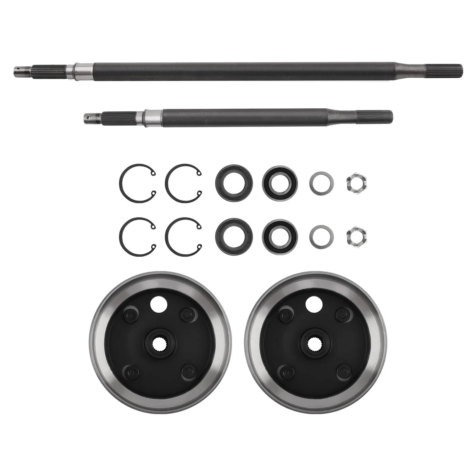 Golf Cart Rear Axle and Brake Hub Drum Assembly Kit Replacement for EZGO 1982-up 20377G11, 20377G12, 101807001