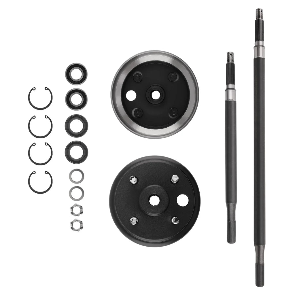 Golf Cart Rear Axle and Brake Hub Drum Assembly Kit Replacement for EZGO 1982-up 20377G11, 20377G12, 101807001