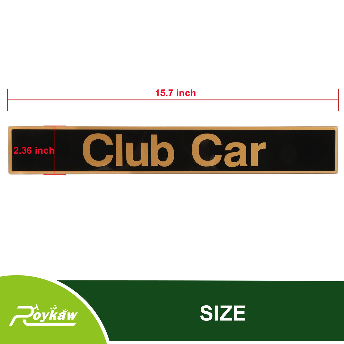 Club Car Front Name Plate/Emblem for Precedent Golf Cart Models, Replaces OEM # 102502601- Black/Gold