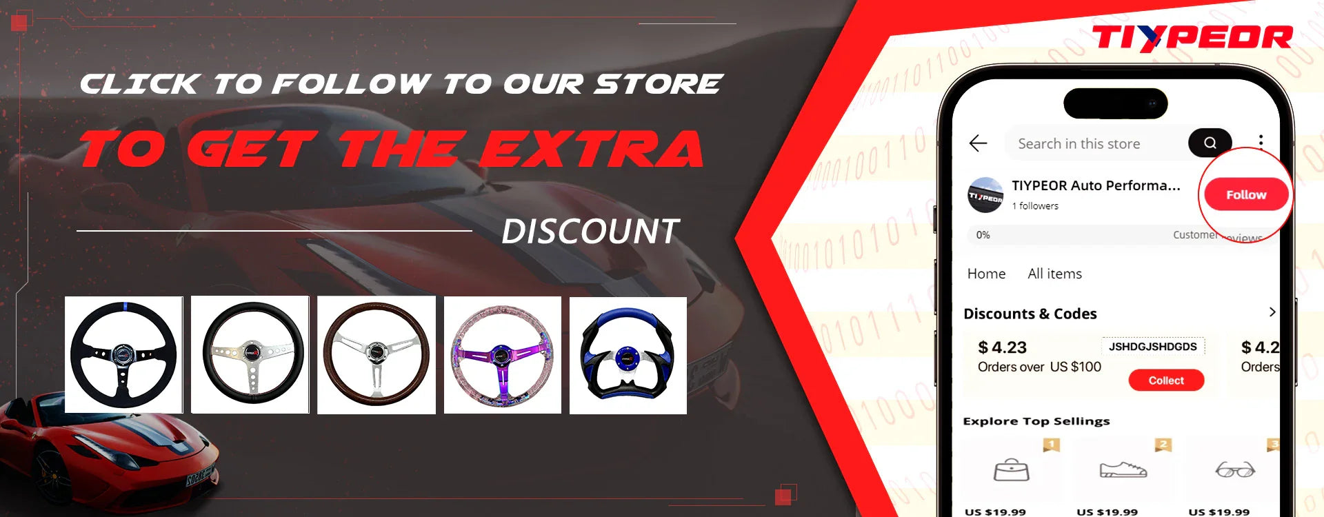 330mm Universal Microfiber Leather Sport Steering Wheel – 42mm Deep, Black