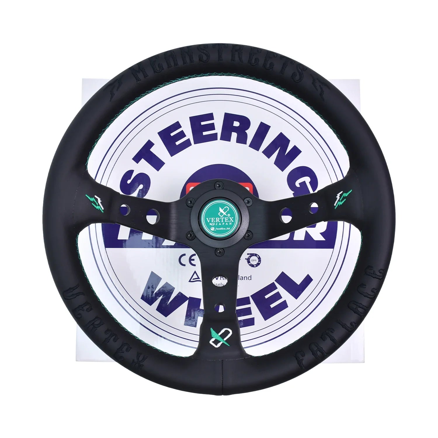 330mm Leather Aluminum Racing Drift Steering Wheel – Universal Golf Cart & Car Fit