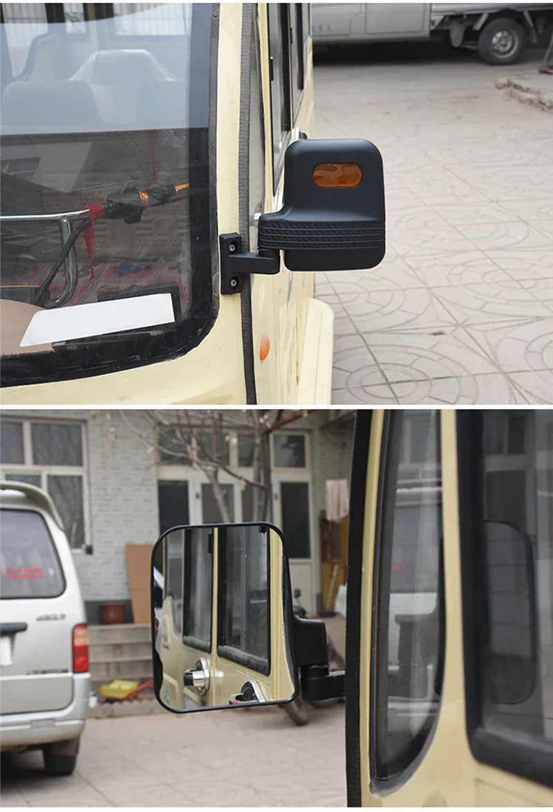 1 Pair Car Side Rearview Mirror Adjustable Wide-Angle Rear View Mirror for Tricycle Golf Cart 18.7cmx14cm