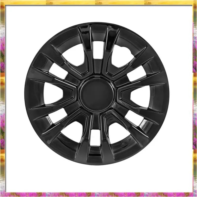 8" Black & Silver Golf Cart Wheel Covers – Chrome Finish Universal Hub Caps (Set of 4)