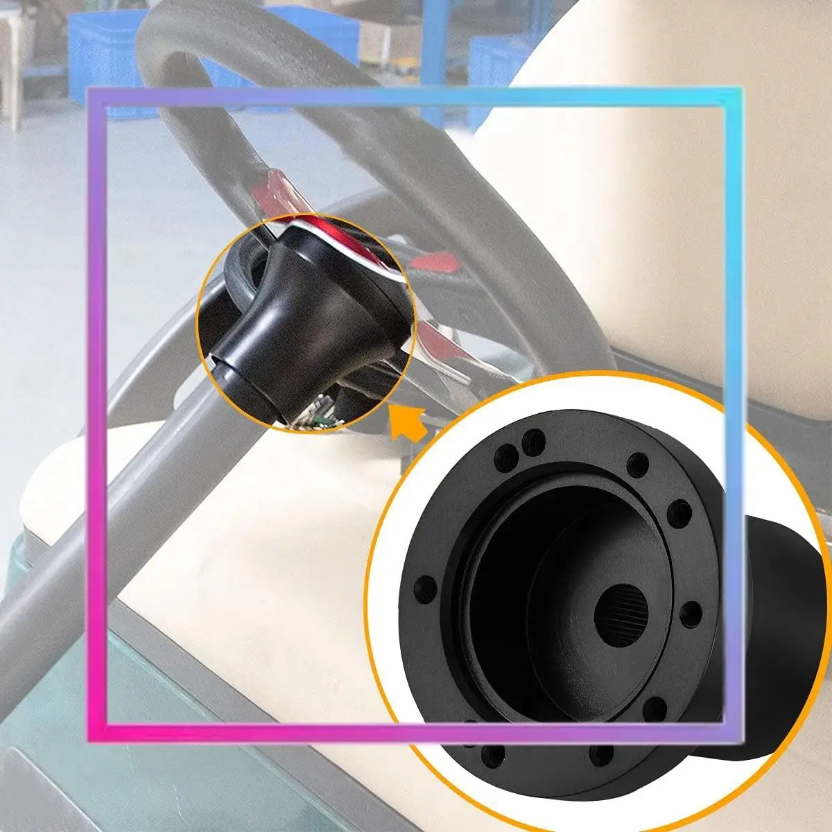 Golf Cart Steering Wheel Adapter for Club Car & Yamaha G1–G29 – Universal 5/6 Hole