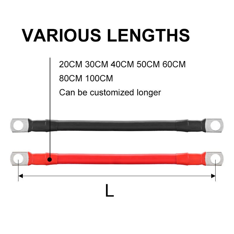 2AWG New Energy Vehicle Battery Connection Cable Battery Extension Cord Power Inverter Cable Solar Accessories for Cars, Solar