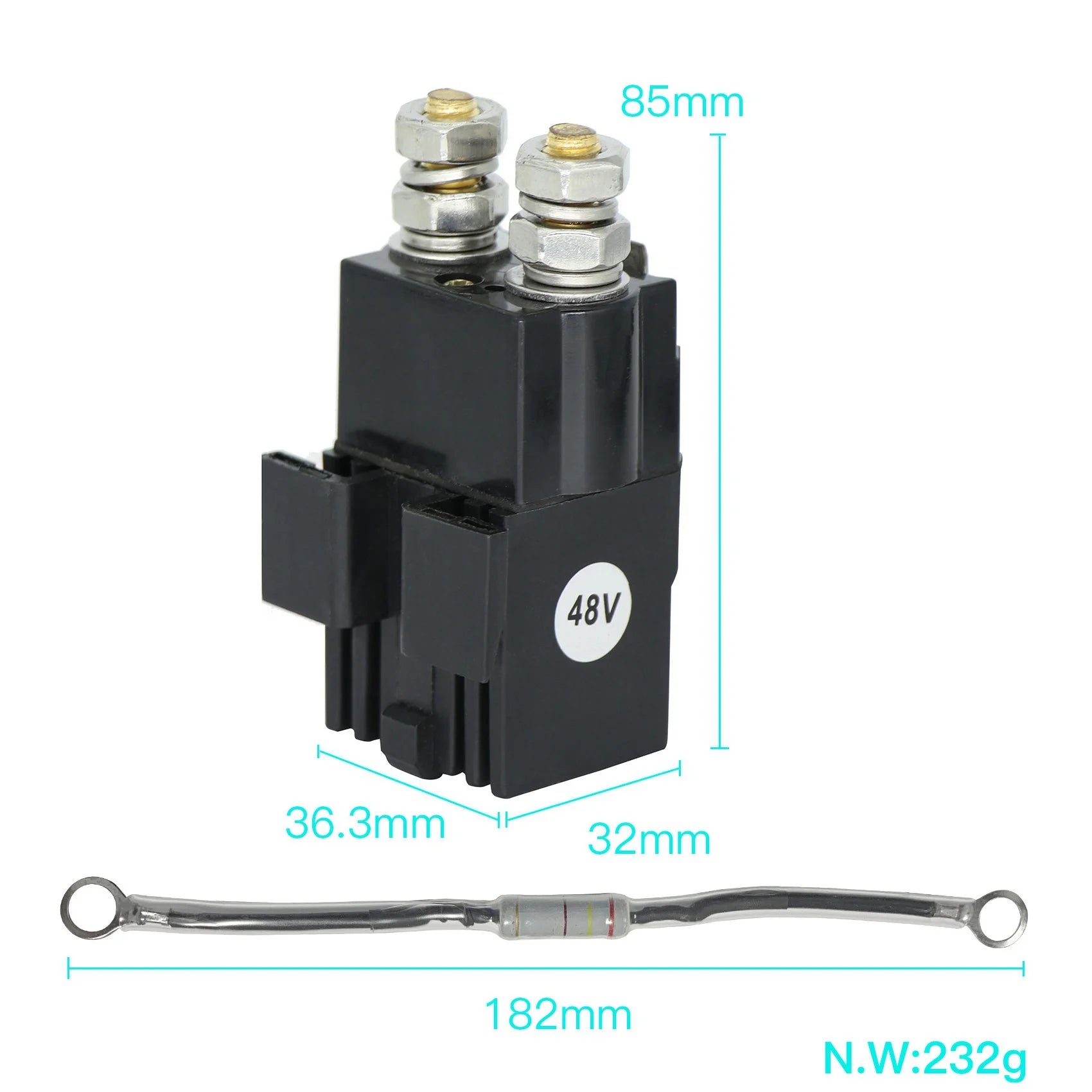 Solenoid Relay with Resistor | Club Car Precedent/DS | 48V-Cartzilla Golf Cart Parts &amp; Accessories