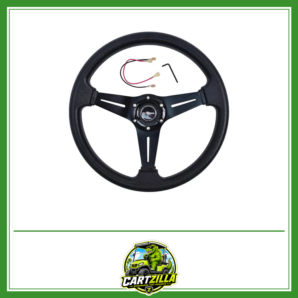TIYPEOR 350mm/14inch 6 Holes Racing Steering wheels for Golf Cart-Cartzilla LLC