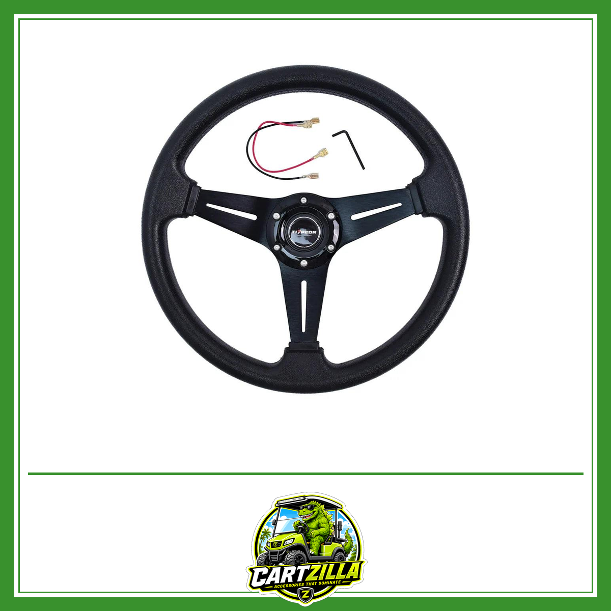 TIYPEOR 350mm/14inch 6 Holes Racing Steering wheels for Golf Cart-Cartzilla LLC